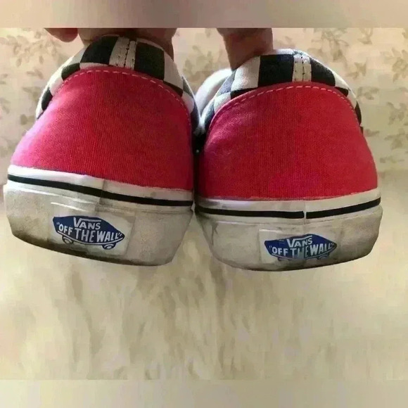 Vans Era Red and Black Checkerboard Low Tops Mens 9 - Picture 4 of 7